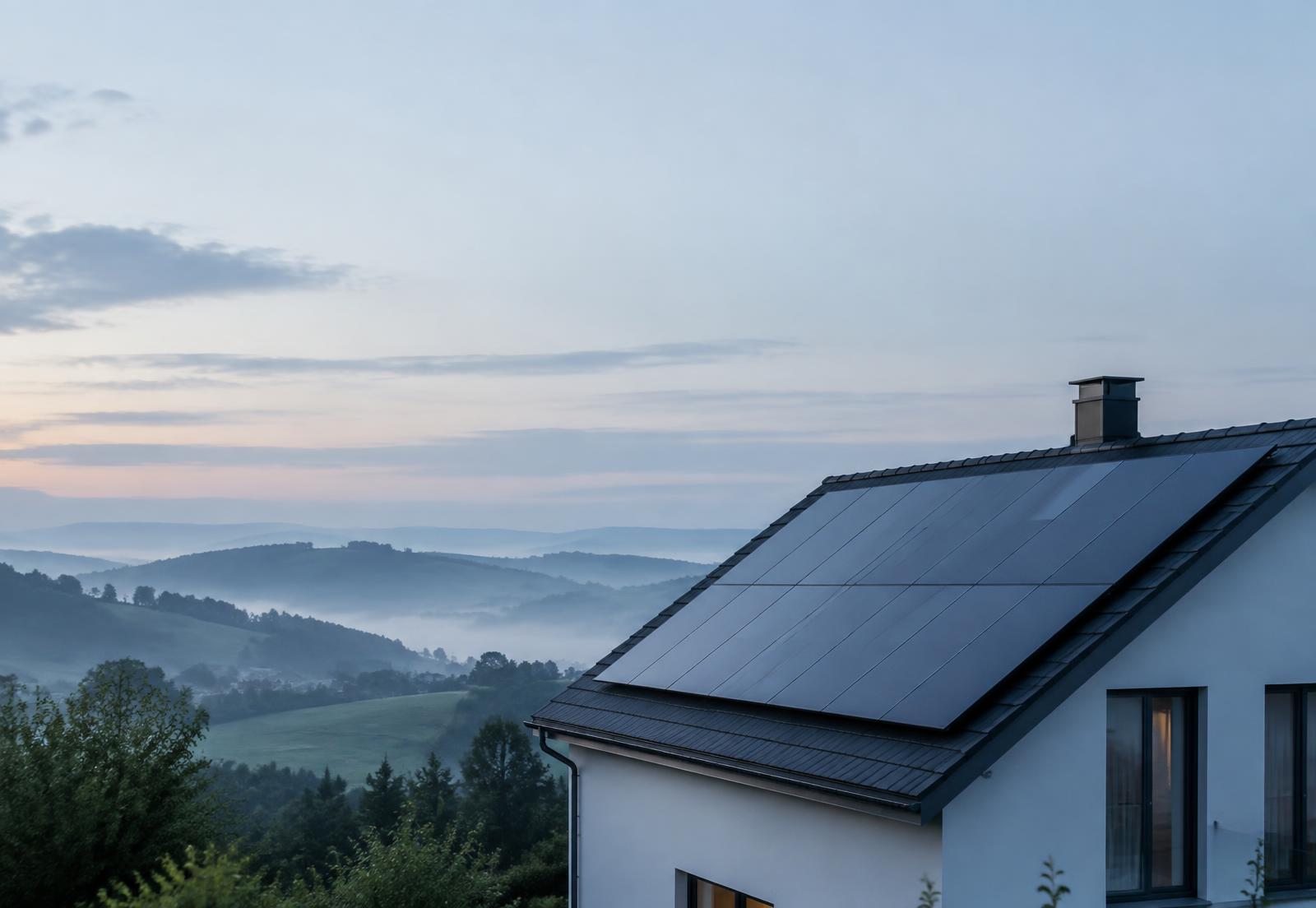 Photovoltaikanlage auf einem Einfamilienhaus im Bergischen Land